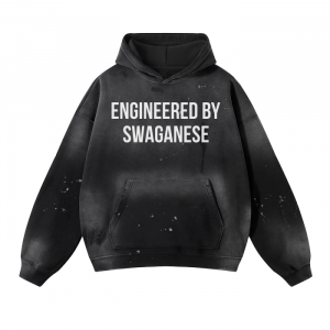 Engineered by Swaganese Vintage Wash Frayed Hoodie