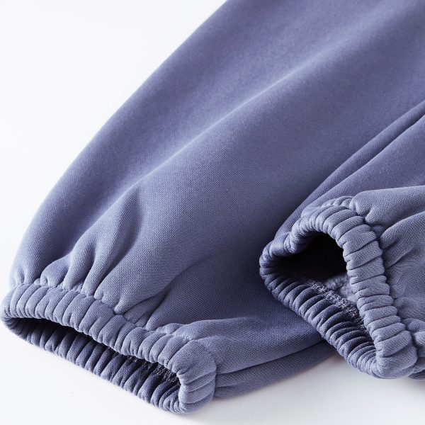 Auracle Washed Dyed Fleece Baggy Joggers (Denim Blue) - Image 3