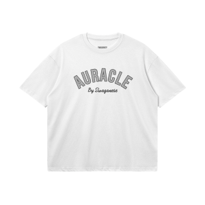 Auracle Grey and White Boxy T Shirt