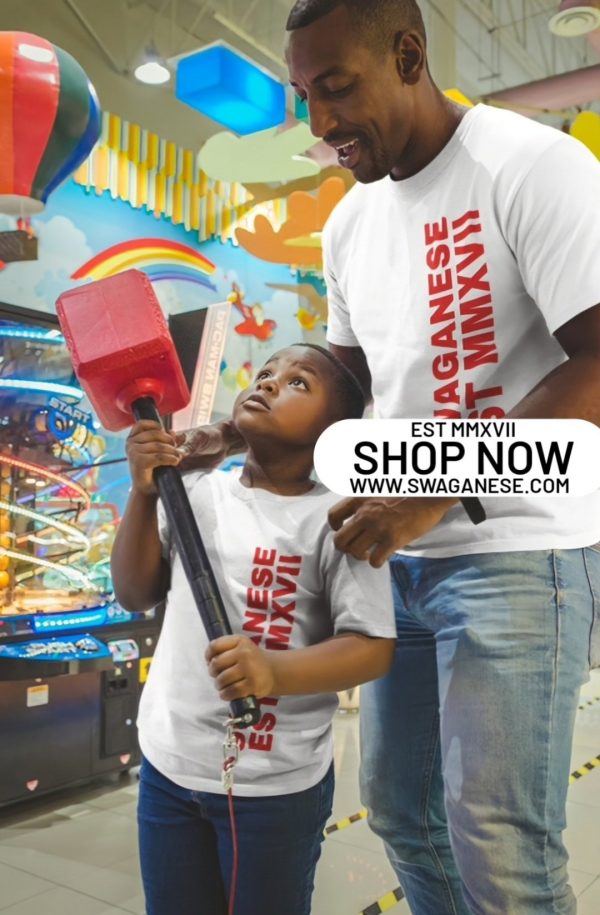 Swaganese Est MMXVII Timeless Kids Heavyweight T-Shirt - Image 2