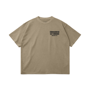 Swaganese Est MMXVII Raw Hem Short & T-Shirt Set (Khaki)