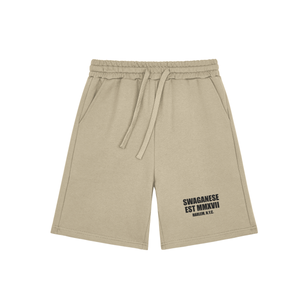 Swaganese Est MMXVII Raw Hem Short & T-Shirt Set (Khaki) - Image 3