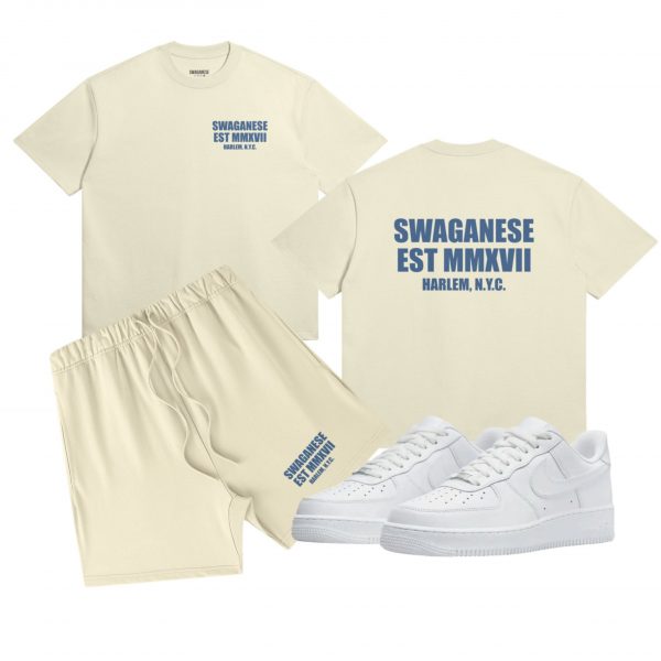 Swaganese Est MMXVII Harlem Nyc Oversized Short & T Shirt Set