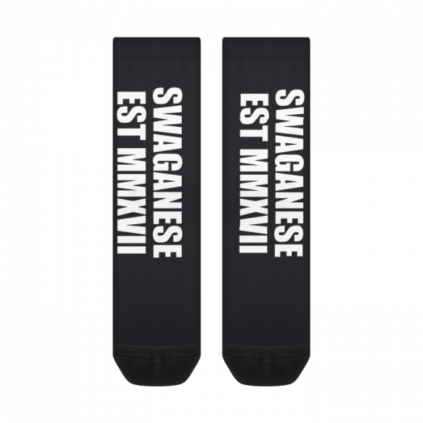 Swaganese Est MMXVII Crew Socks (White Logo)