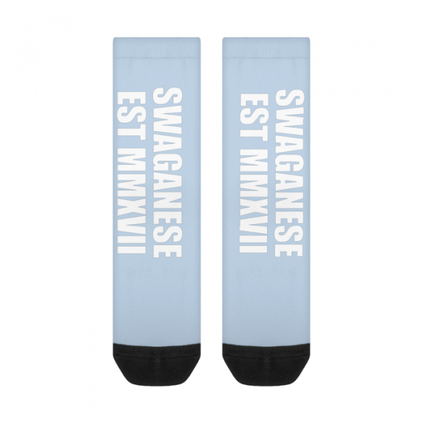 Swaganese Est MMXVII Crew Socks (White Logo) - Image 6