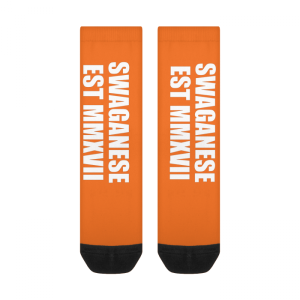 Swaganese Est MMXVII Crew Socks (White Logo) - Image 3