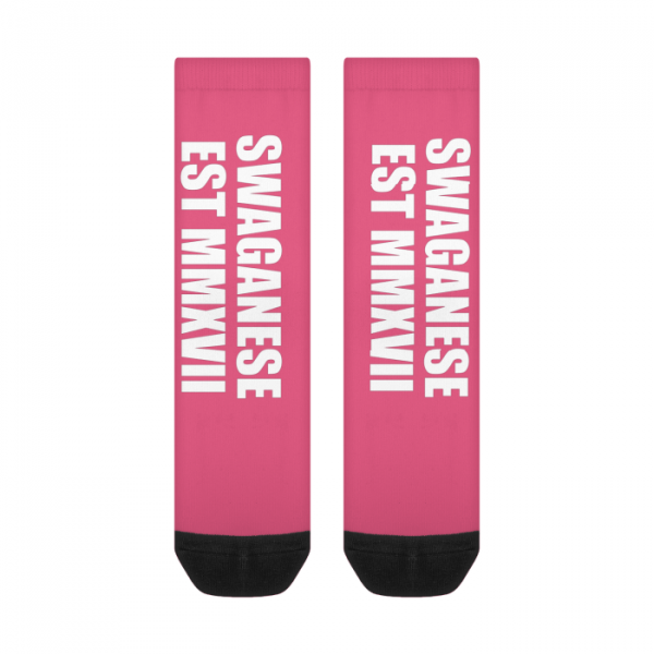 Swaganese Est MMXVII Crew Socks (White Logo) - Image 2