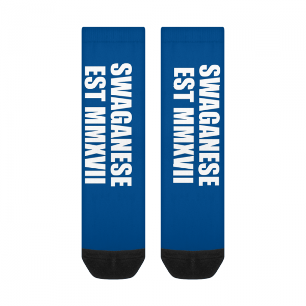 Swaganese Est MMXVII Crew Socks (White Logo) - Image 7
