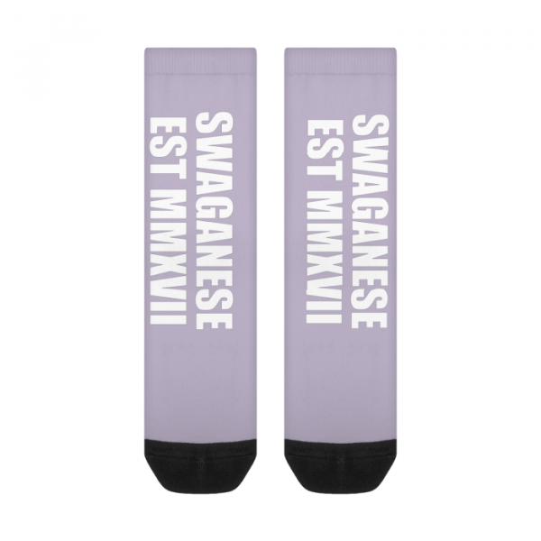 Swaganese Est MMXVII Crew Socks (White Logo) - Image 5