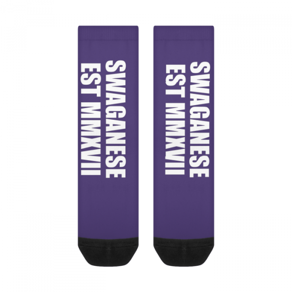 Swaganese Est MMXVII Crew Socks (White Logo) - Image 4