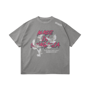Made In Swagasia Raw Hem Oversized Cropped T-Shirt