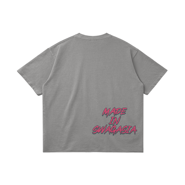 Made In Swagasia Raw Hem Oversized Cropped T-Shirt - Image 2