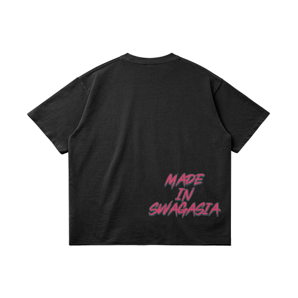 Made In Swagasia Raw Hem Oversized Cropped T-Shirt - Image 6