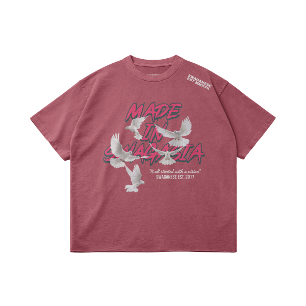Made In Swagasia Raw Hem Oversized Cropped T-Shirt - Image 3