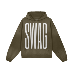 Swag Dealer Extra Large Print Distressed Hoodie
